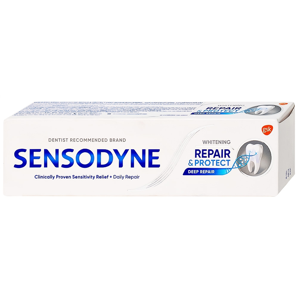 Hình ảnh Kem đánh răng Sensodyne Repair And Protect Deep Repair Whitening giảm ê buốt răng, cơ chế phục hồi sâu (100g)