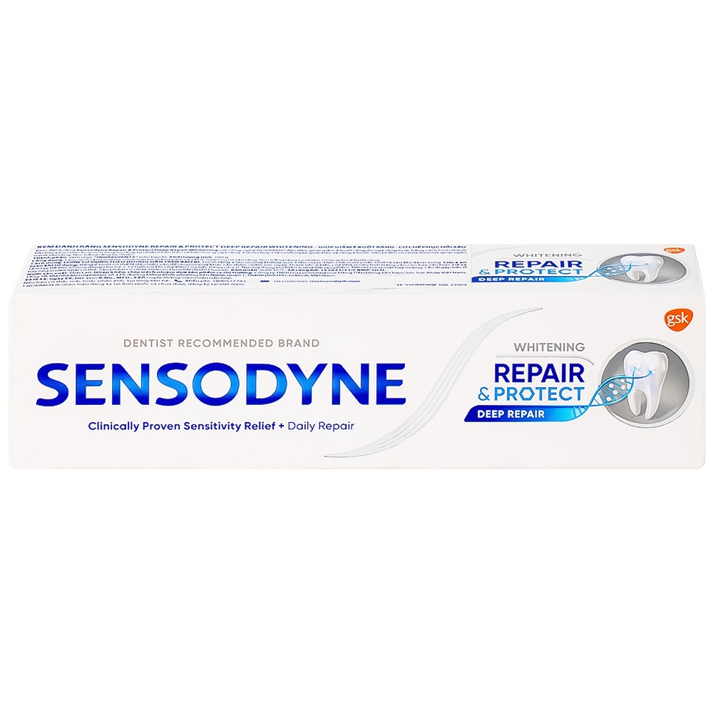 Hình ảnh Kem đánh răng Sensodyne Repair And Protect Deep Repair Whitening giảm ê buốt răng, cơ chế phục hồi sâu (100g)