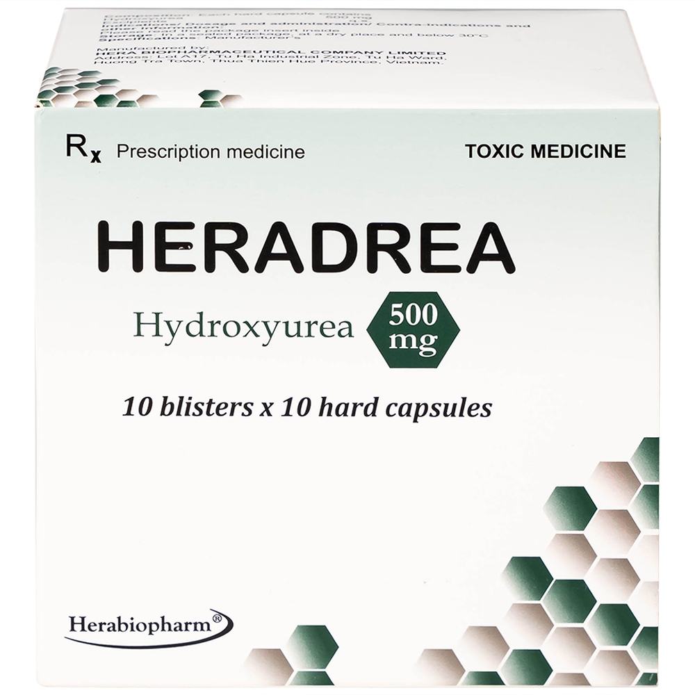 Hình ảnh Thuốc Heradrea 500 Herabiopharm điều trị bệnh bạch cầu dòng tủy mạn tính (10 vỉ x 10 viên)