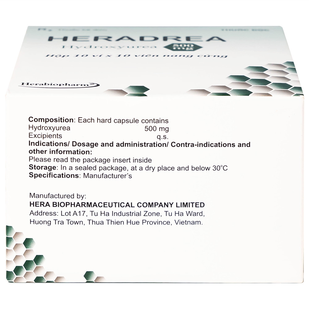 Hình ảnh Thuốc Heradrea 500 Herabiopharm điều trị bệnh bạch cầu dòng tủy mạn tính (10 vỉ x 10 viên)