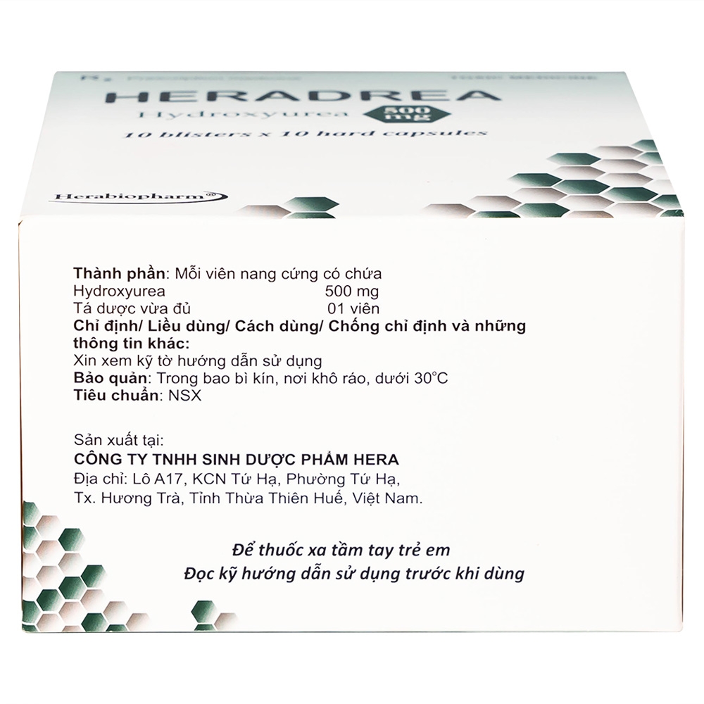 Hình ảnh Thuốc Heradrea 500 Herabiopharm điều trị bệnh bạch cầu dòng tủy mạn tính (10 vỉ x 10 viên)