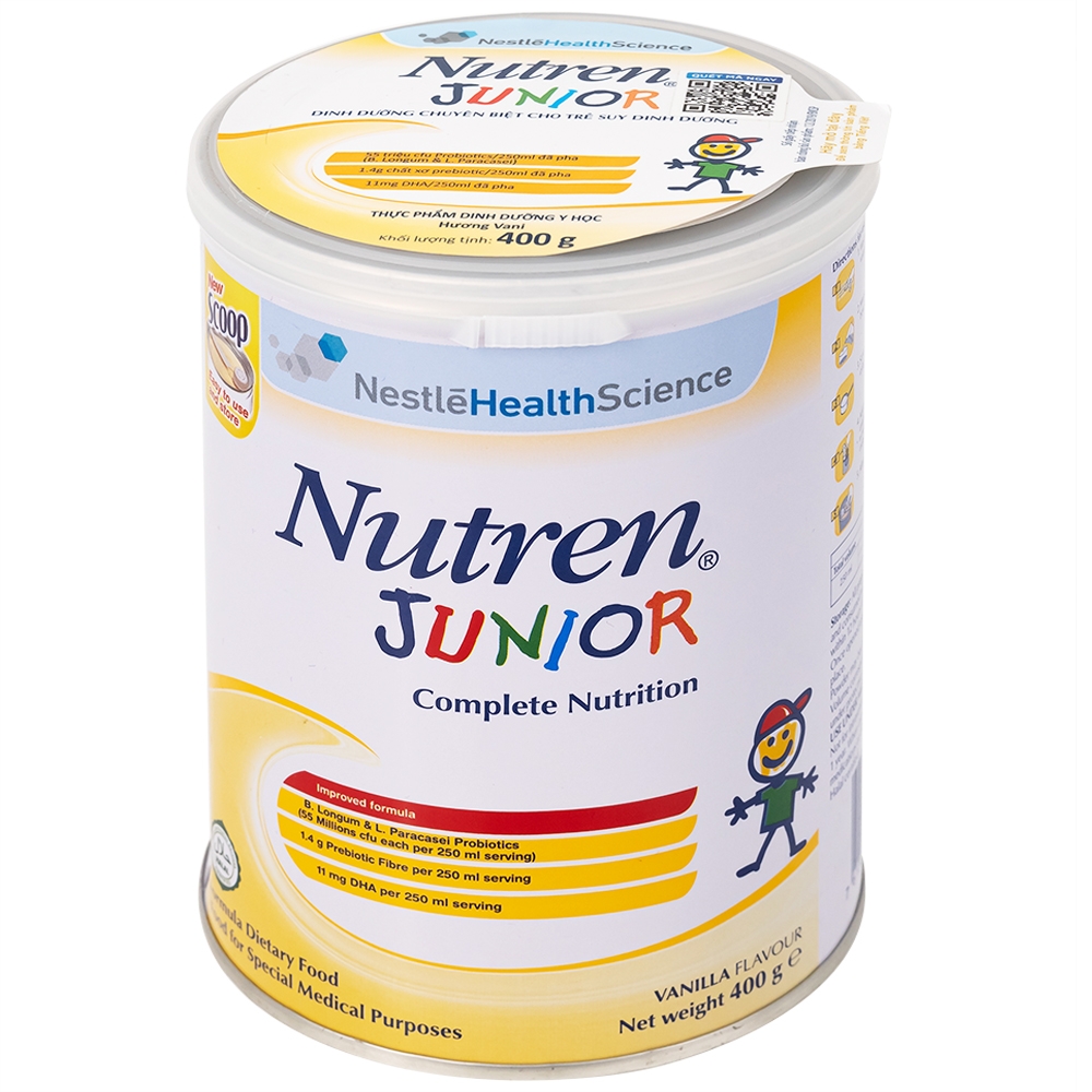 Hình ảnh Sữa bột Nutren Junior 400g Nestlé bổ sung hoặc thay thế bữa ăn hàng ngày cho trẻ suy dinh dưỡng