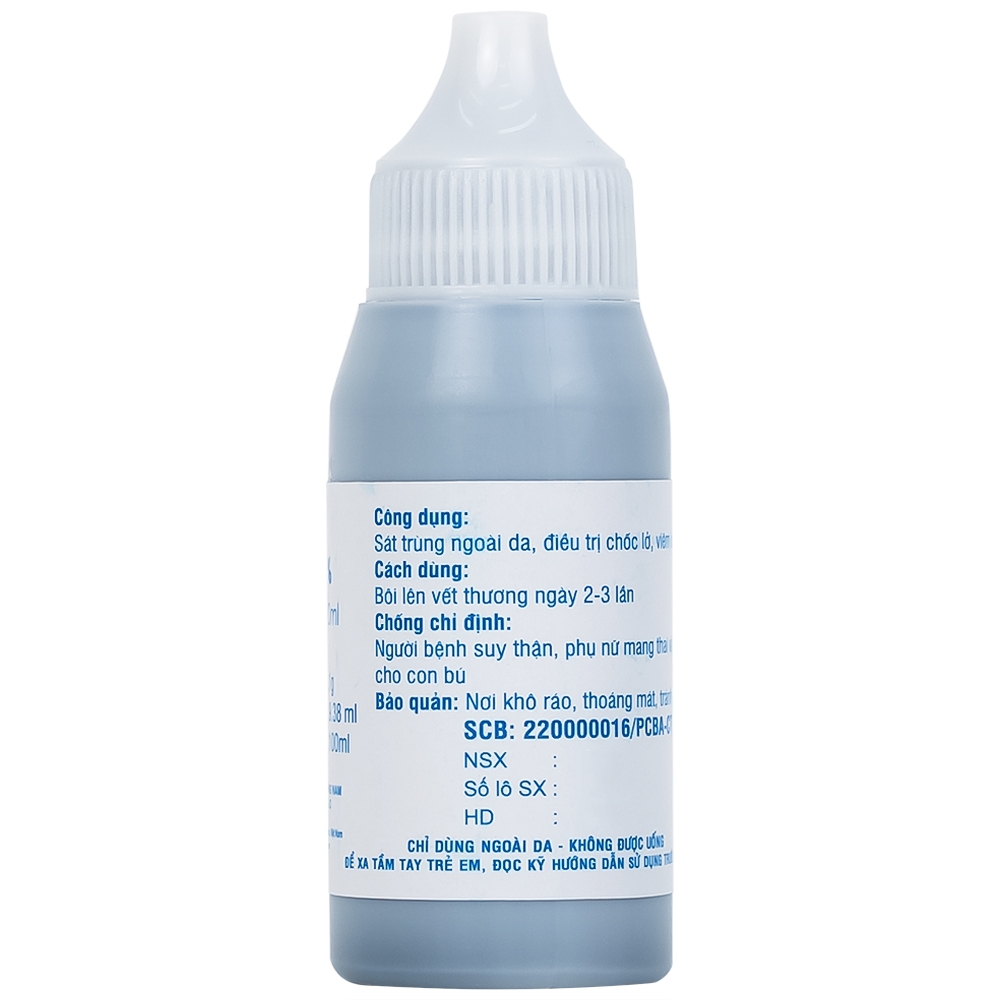 Hình ảnh Dung dịch sát khuẩn xanh Methylen 1% Phương Nam dùng sát trùng ngoài da, điều trị chốc lở, viêm da (20ml)