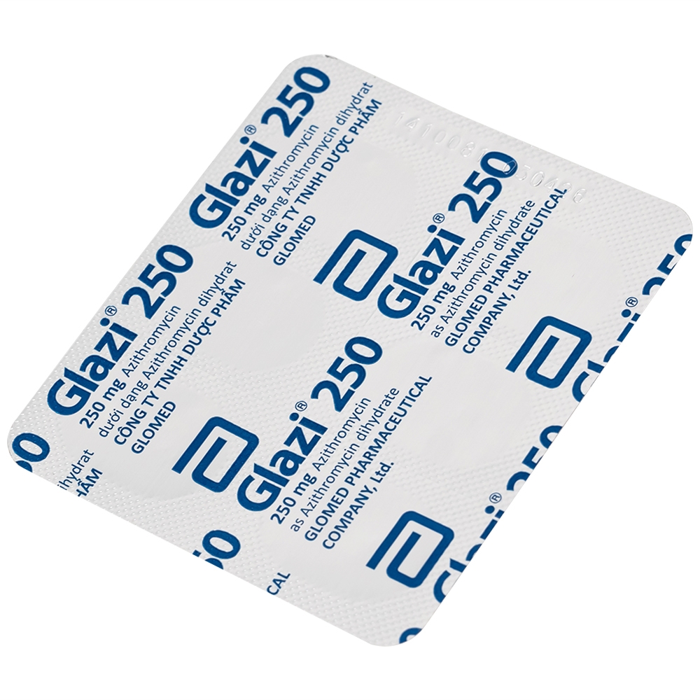 Hình ảnh Thuốc Glazi 250 Abbott điều trị viêm xoang cấp, viêm tai giữa cấp, viêm họng, viêm amidan (2 vỉ x 6 viên)