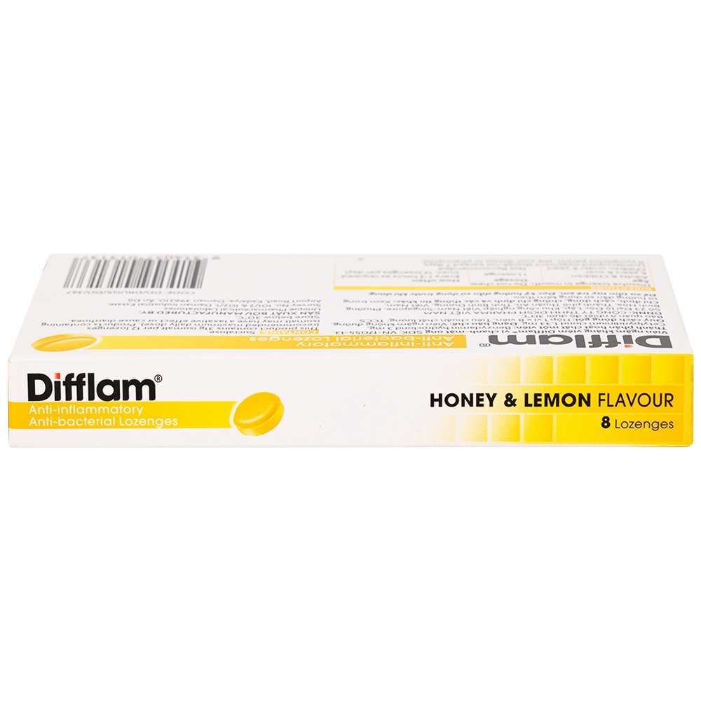 Hình ảnh Viên ngậm kháng viêm Difflam vị chanh Unique Pharma hỗ trợ điều trị viêm amidan, đau họng (1 vỉ x 8 viên)