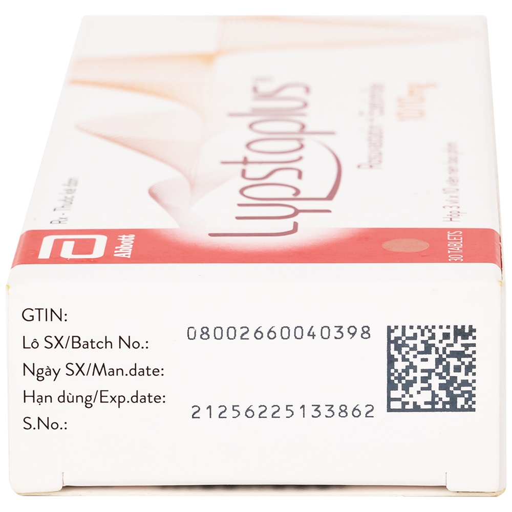 Hình ảnh Viên nén Lypstaplus 10/10mg Abbott điều trị tăng cholesterol máu nguyên phát (3 vỉ x 10 viên)