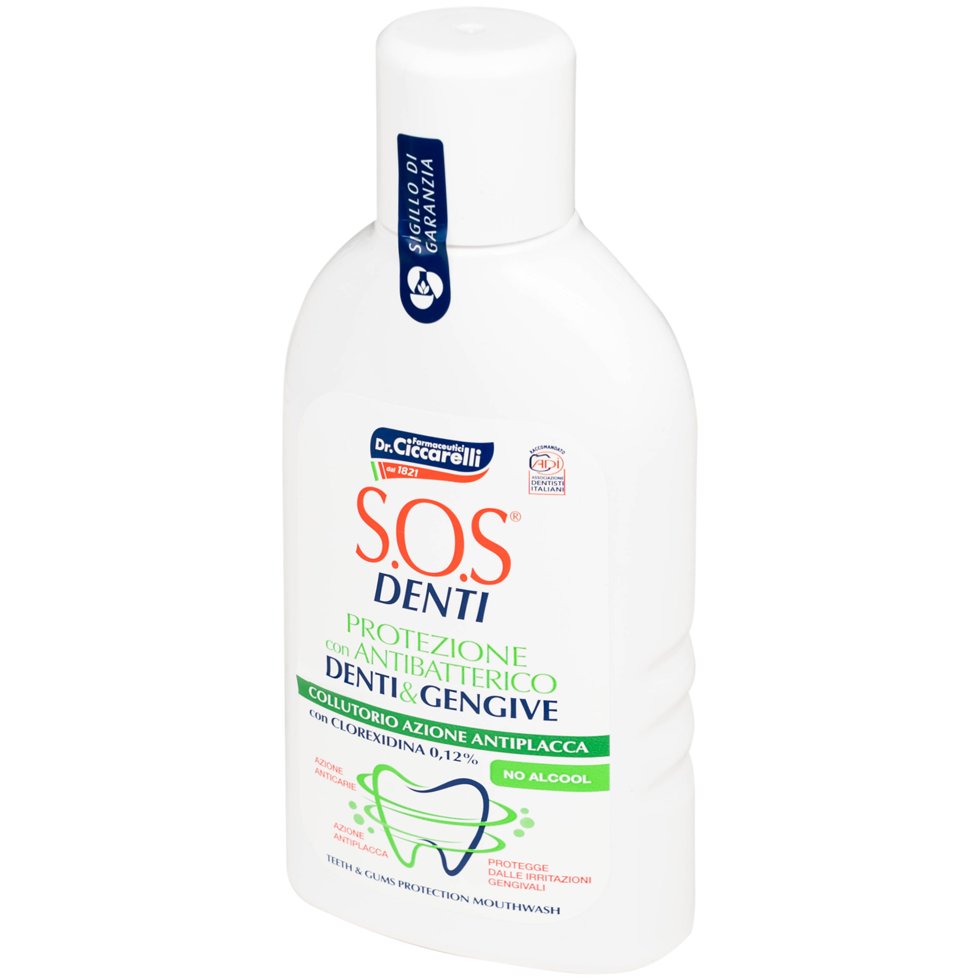 Hình ảnh Nước súc miệng giảm mảng báng, bảo vệ răng nứu Dr.Ciccarelli S.O.S Denti chai 400ml
