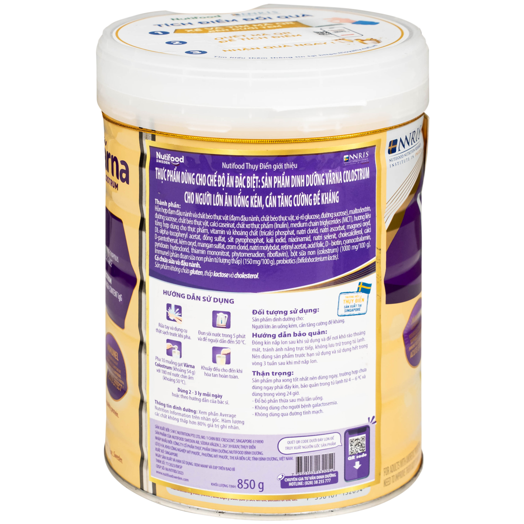 Hình ảnh Sữa hỗ trợ tăng đề kháng Nutifood Varna Colostrum (850g)