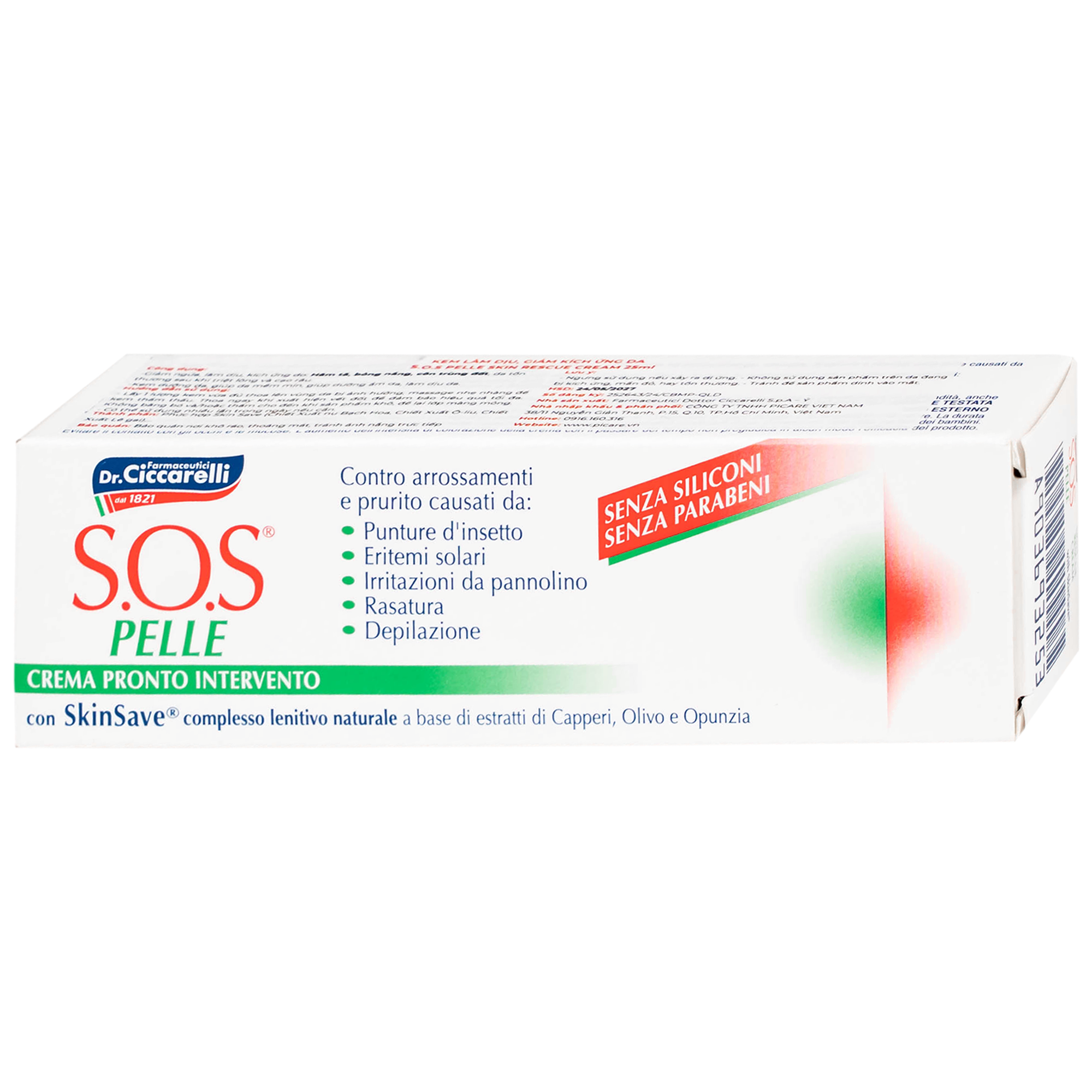 Hình ảnh Kem bôi dịu da, giảm kích ứng Dr.Ciccarelli S.O.S Pelle Skin Rescue Cream hộp 25ml