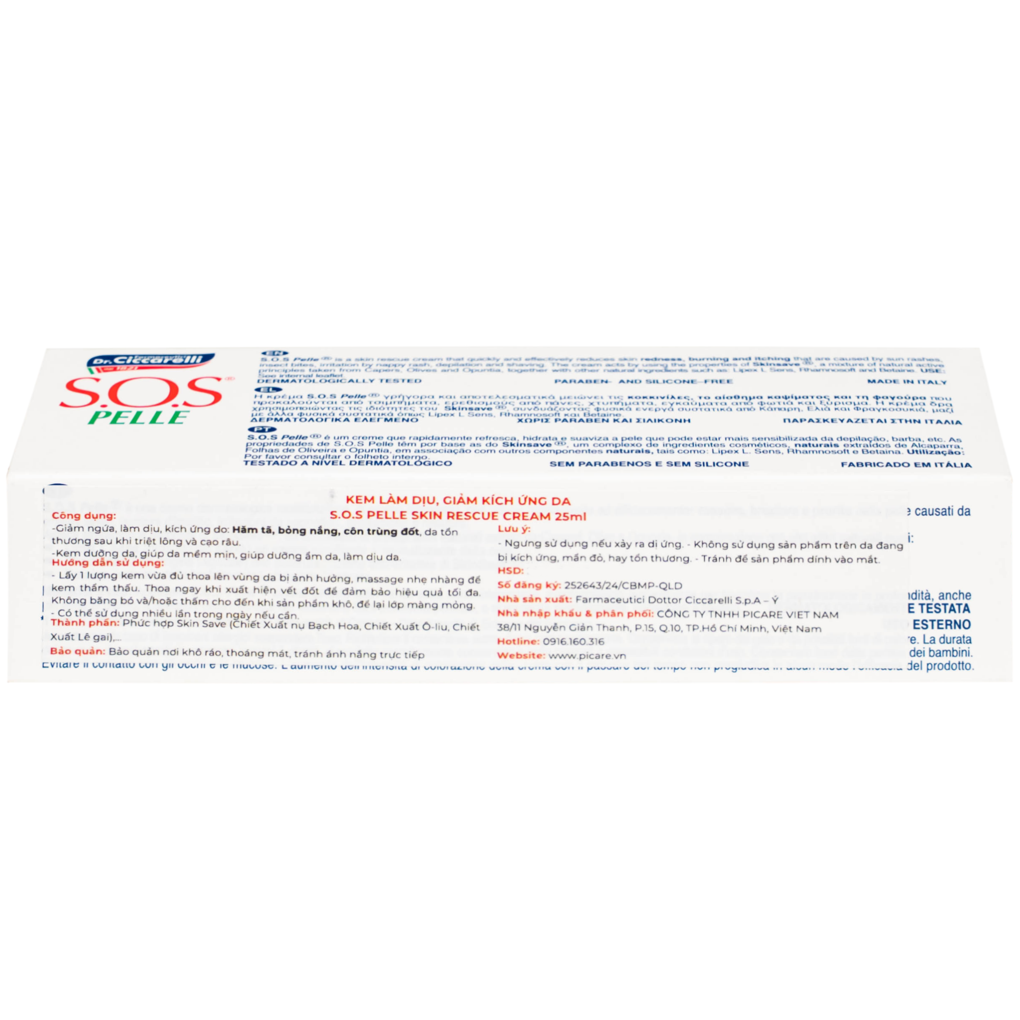 Hình ảnh Kem bôi dịu da, giảm kích ứng Dr.Ciccarelli S.O.S Pelle Skin Rescue Cream hộp 25ml