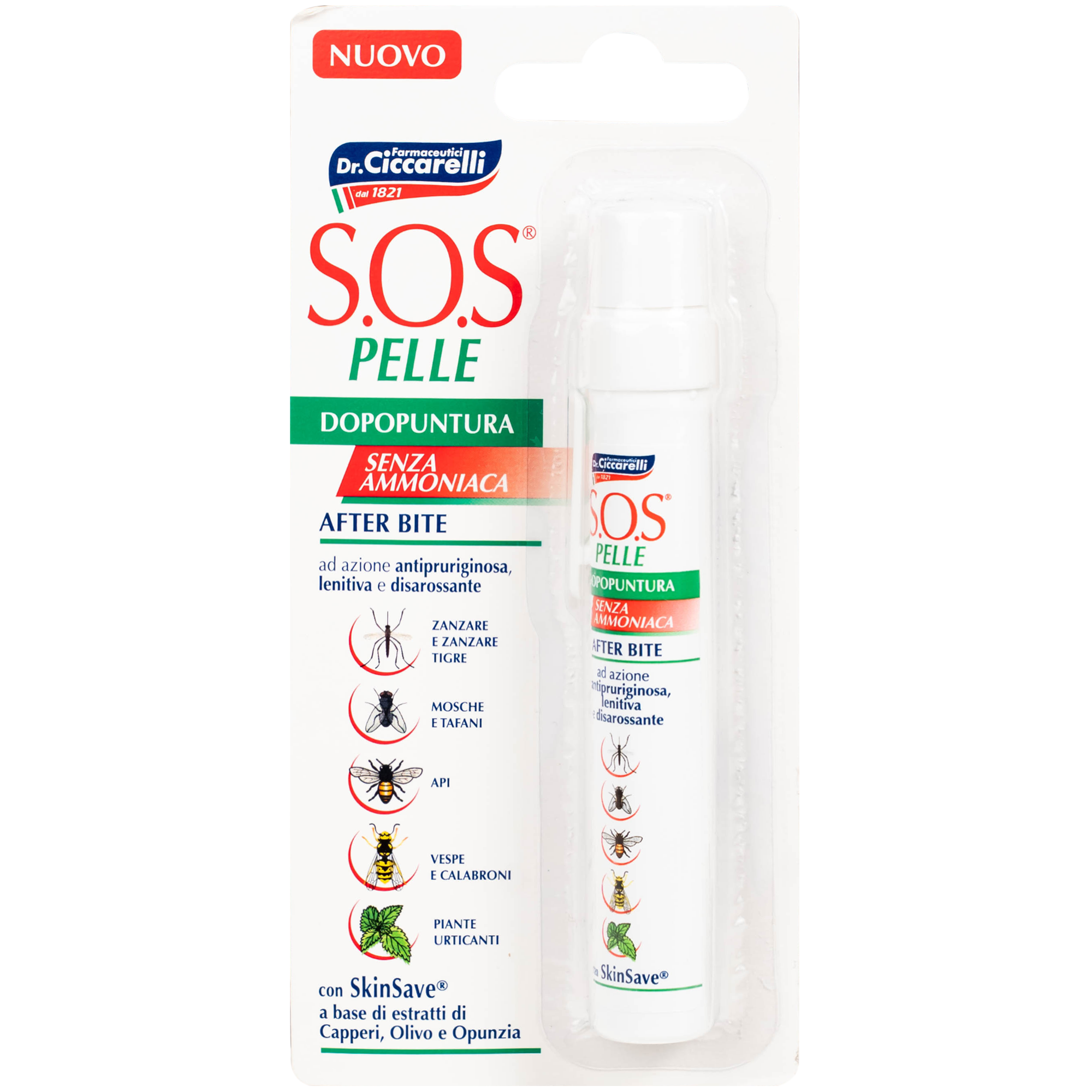 Hình ảnh Bút chấm vết đốt muỗi, côn trùng Dr.Ciccarelli S.O.S Pelle After Bite Pen giúp làm dịu và giảm ngứa tức thì (15ml)