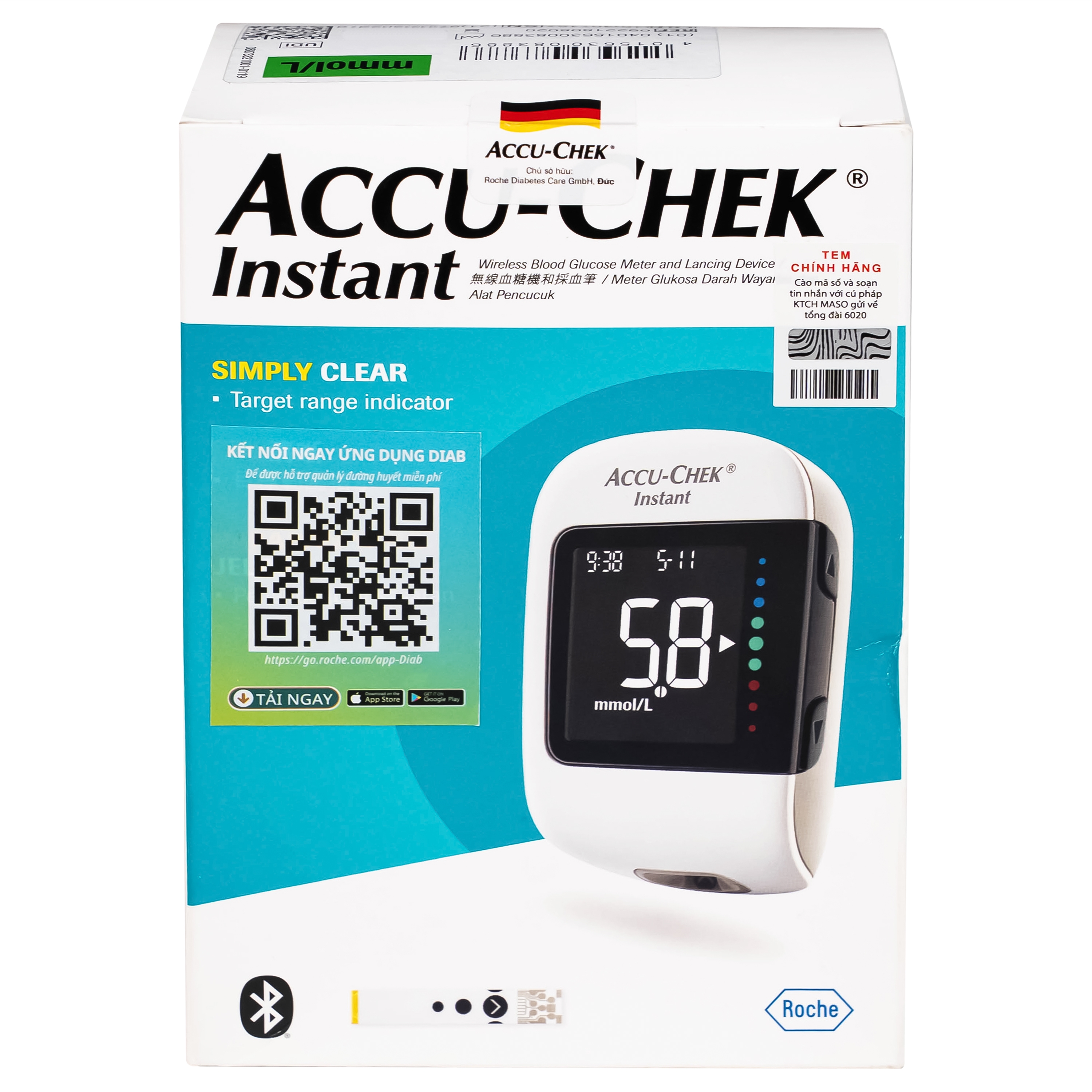 Hình ảnh Máy đo đường huyết Accu Chek Instant hỗ trợ theo dõi, kiểm soát lượng đường trong máu