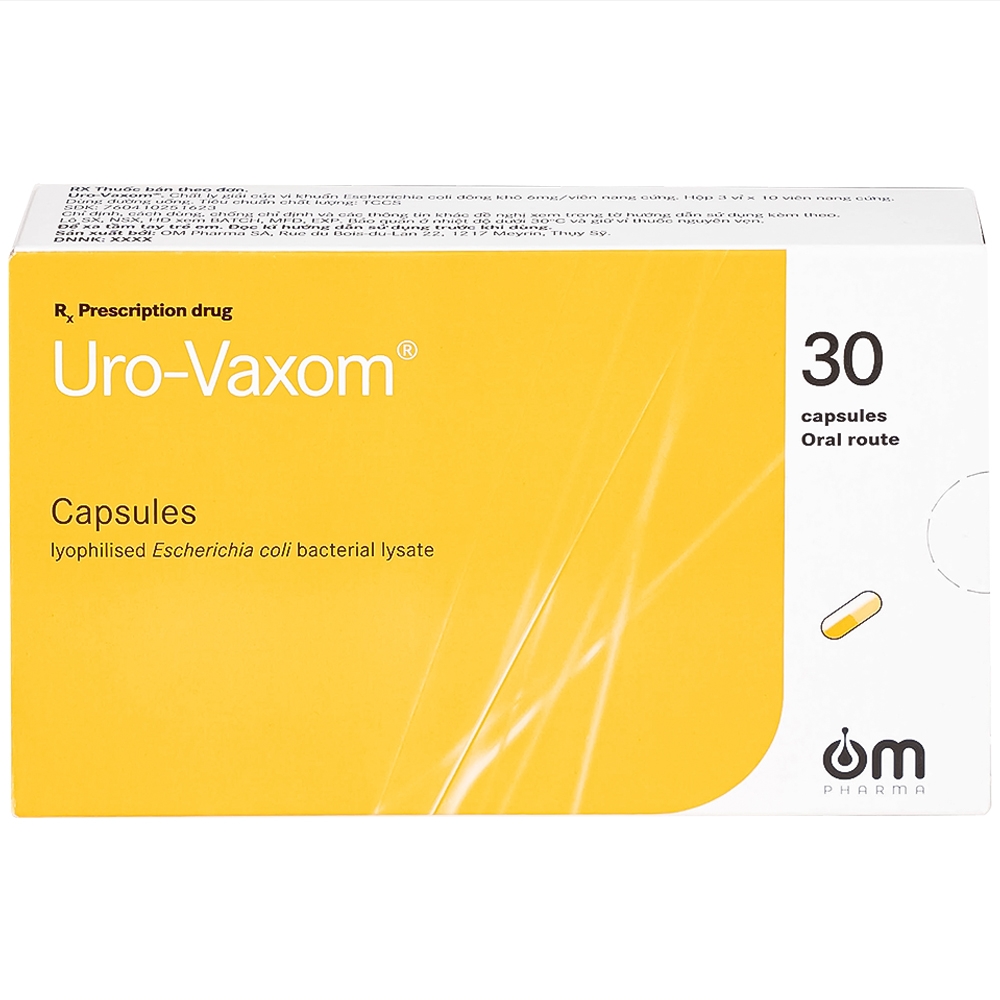 Hình ảnh Thuốc Uro-Vaxom OM Pharma tăng cường miễn dịch do nhiễm khuẩn đường tiết niệu (3 vỉ x 10 viên)