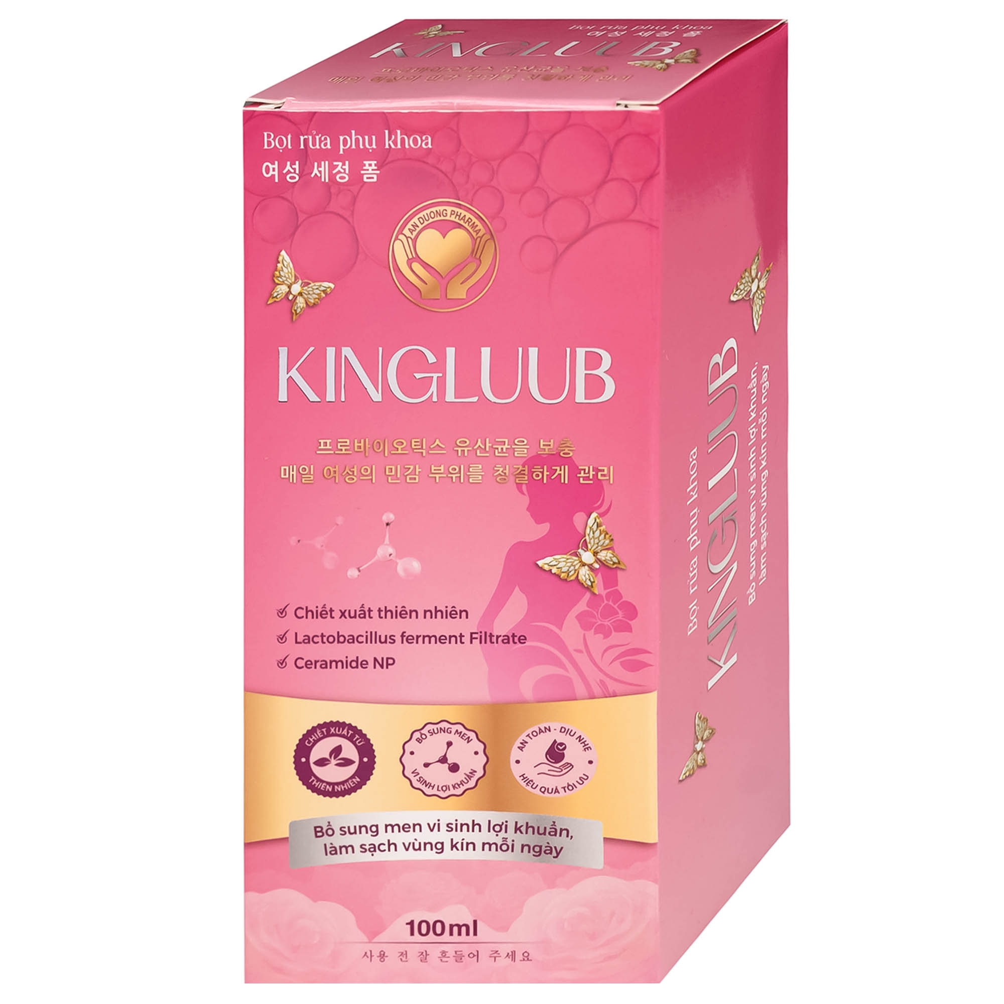 Hình ảnh Bọt vệ sinh phụ nữ Kingluub làm sạch, khử mùi hương hoa hồng (100ml)