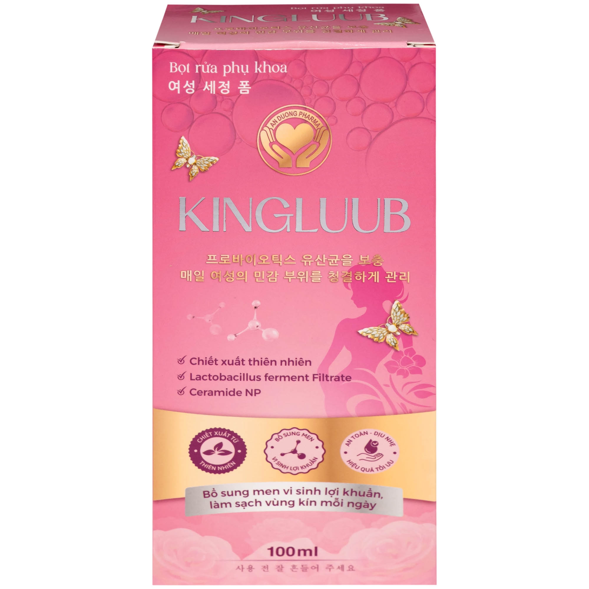 Hình ảnh Bọt vệ sinh phụ nữ Kingluub làm sạch, khử mùi hương hoa hồng (100ml)