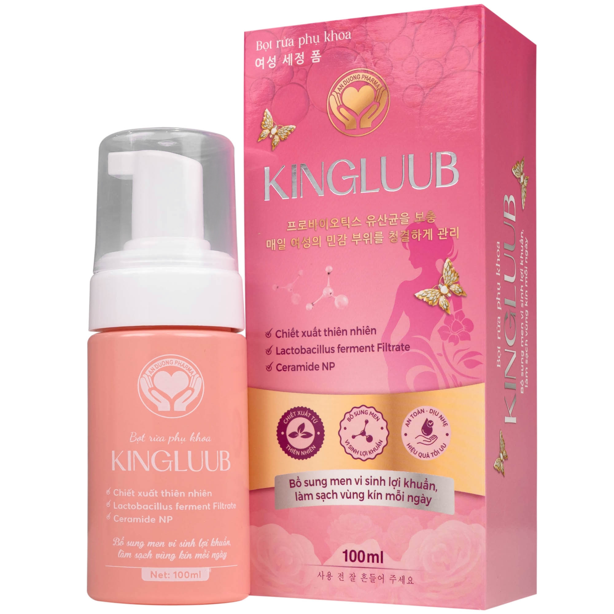 Hình ảnh Bọt vệ sinh phụ nữ Kingluub làm sạch, khử mùi hương hoa hồng (100ml)