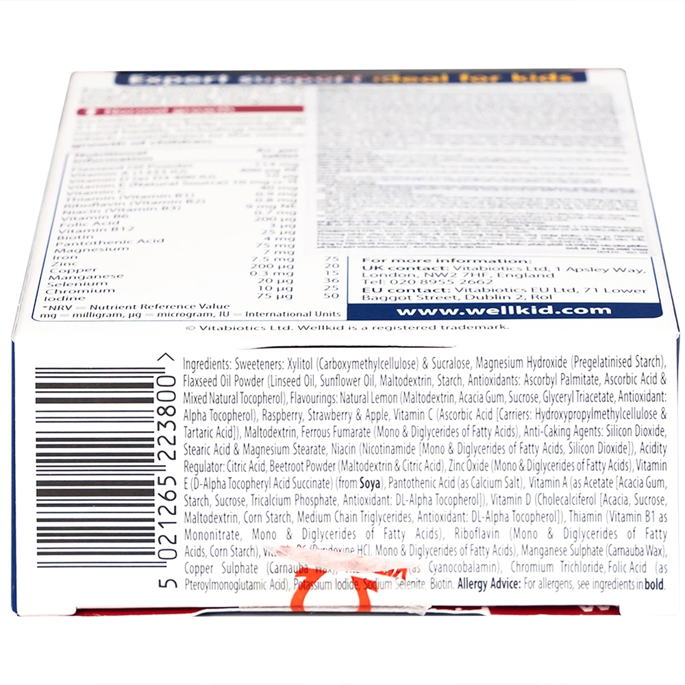 Hình ảnh Viên nhai Wellkid multi-vitamin smart chewable 4-12 years Vitabiotics tăng cường sức khỏe (3 vỉ x 10 viên)