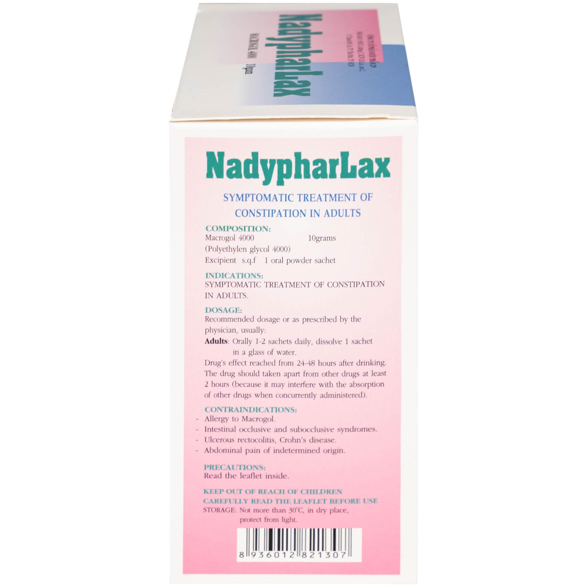 Hình ảnh Thuốc NadypharLax 10g Nadyphar điều trị chứng táo bón ở người lớn (Hộp 20 gói)