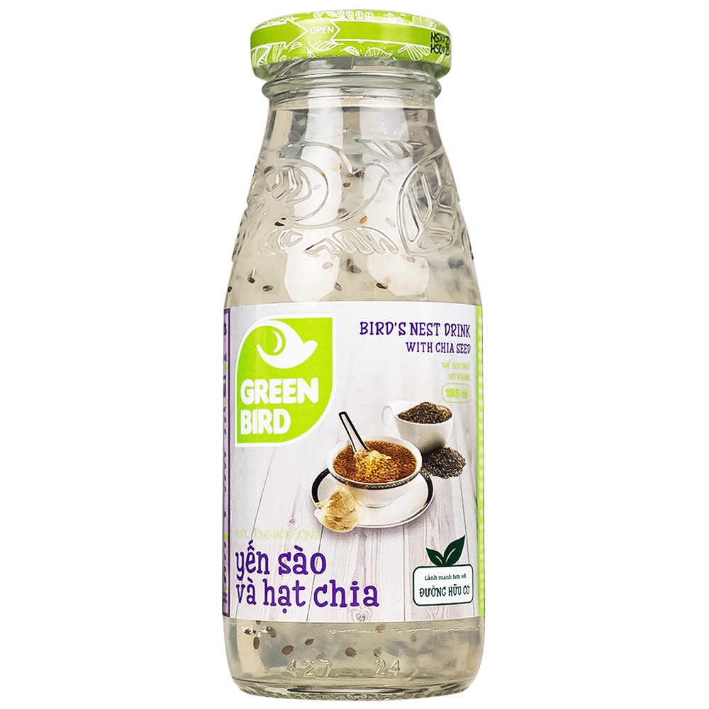 Hình ảnh Nước yến sào và hạt chia Greenbird giúp khỏe dáng đẹp da và bổ sung năng lượng (6 chai x 185ml) 
