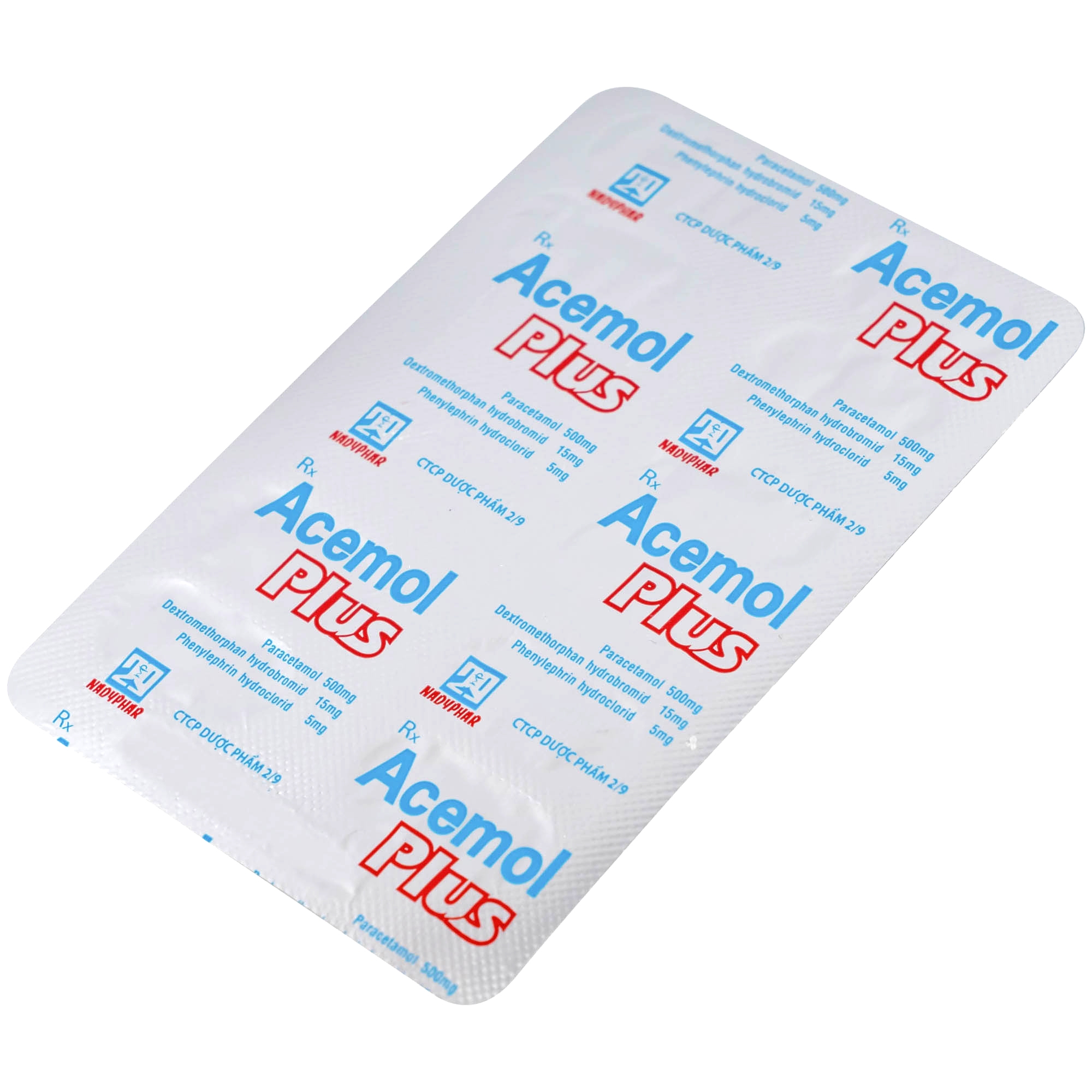 Hình ảnh Thuốc Acemol Plus Nadyphar điều trị các triệu chứng của cảm cúm và cảm lạnh cho người lớn và trẻ em trên 12 tuổi (10 vỉ x 10 viên)