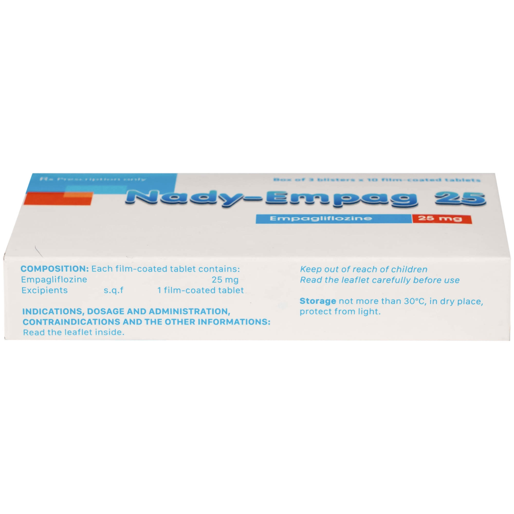 Hình ảnh Thuốc Nady-Empag 25mg Nadyphar điều trị cho người lớn bị đái tháo đường type 2 (3 vỉ x 10 viên)