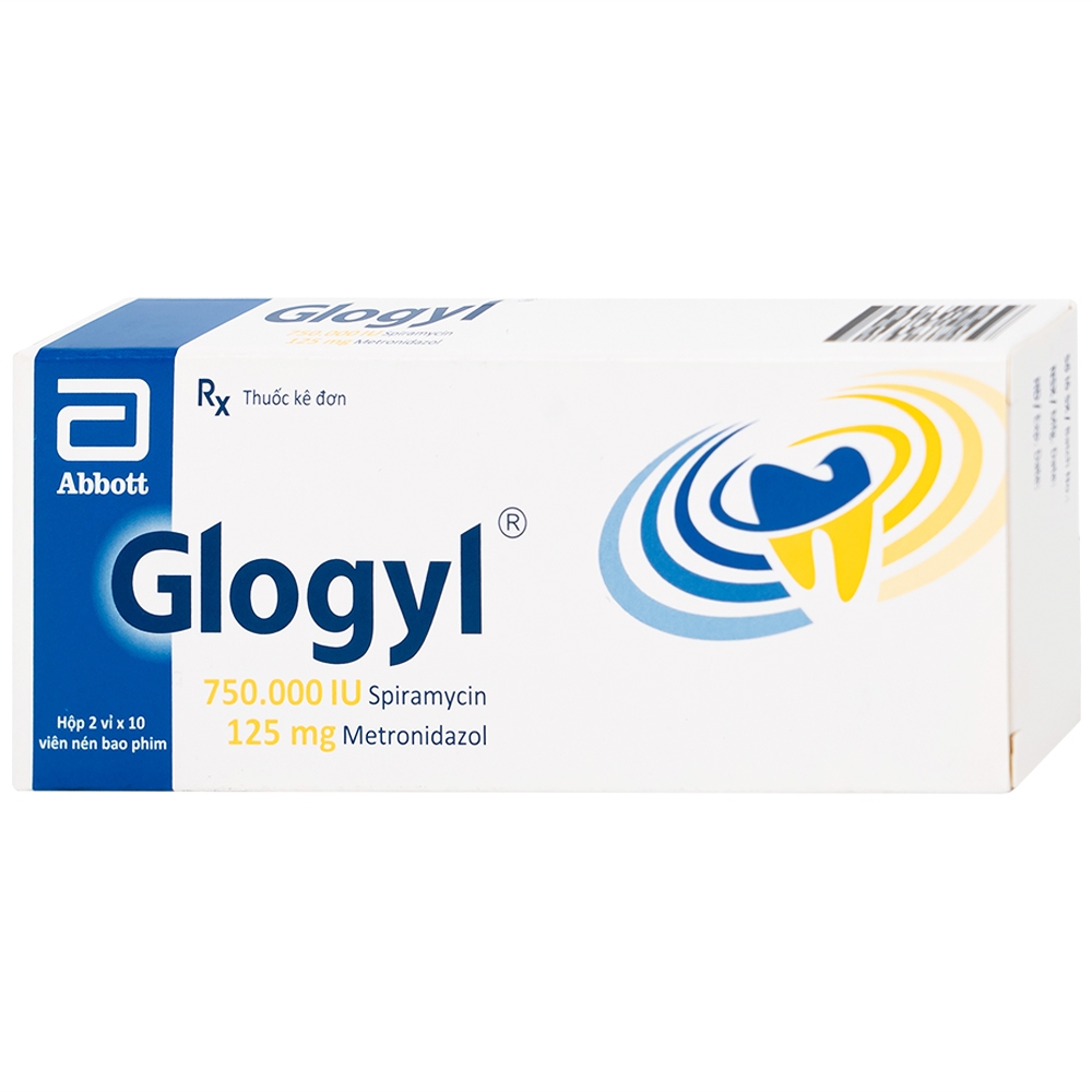 Hình ảnh Viên nén Glogyl Glomed điều trị nhiễm khuẩn răng miệng cấp tính, mạn tính (2 vỉ x 10 viên)