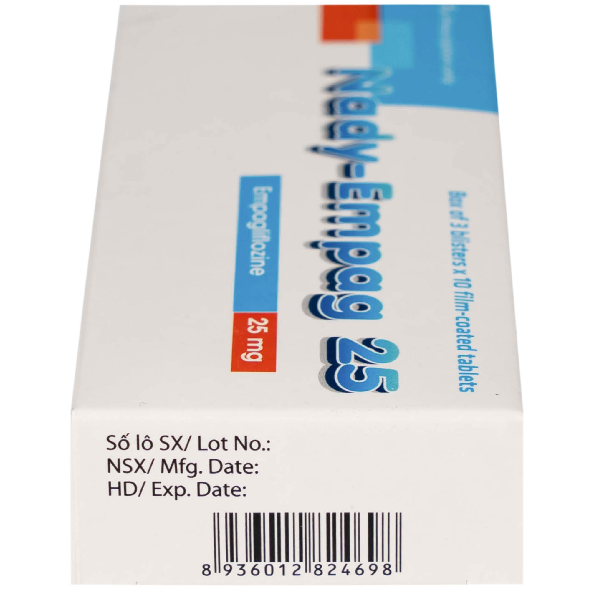 Hình ảnh Thuốc Nady-Empag 25mg Nadyphar điều trị cho người lớn bị đái tháo đường type 2 (3 vỉ x 10 viên)