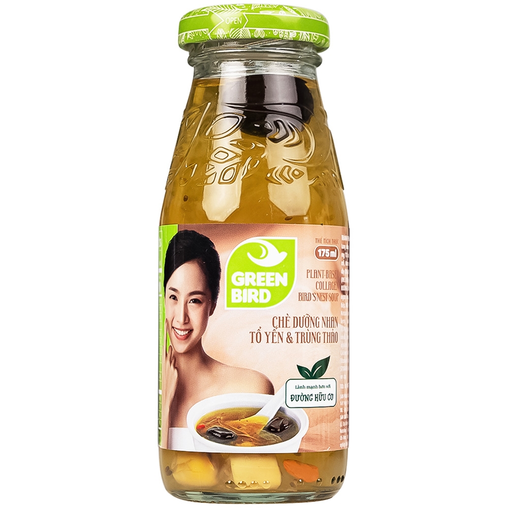 Hình ảnh Chè dưỡng nhan tổ yến và trùng thảo Greenbird (6 chai x 175ml)