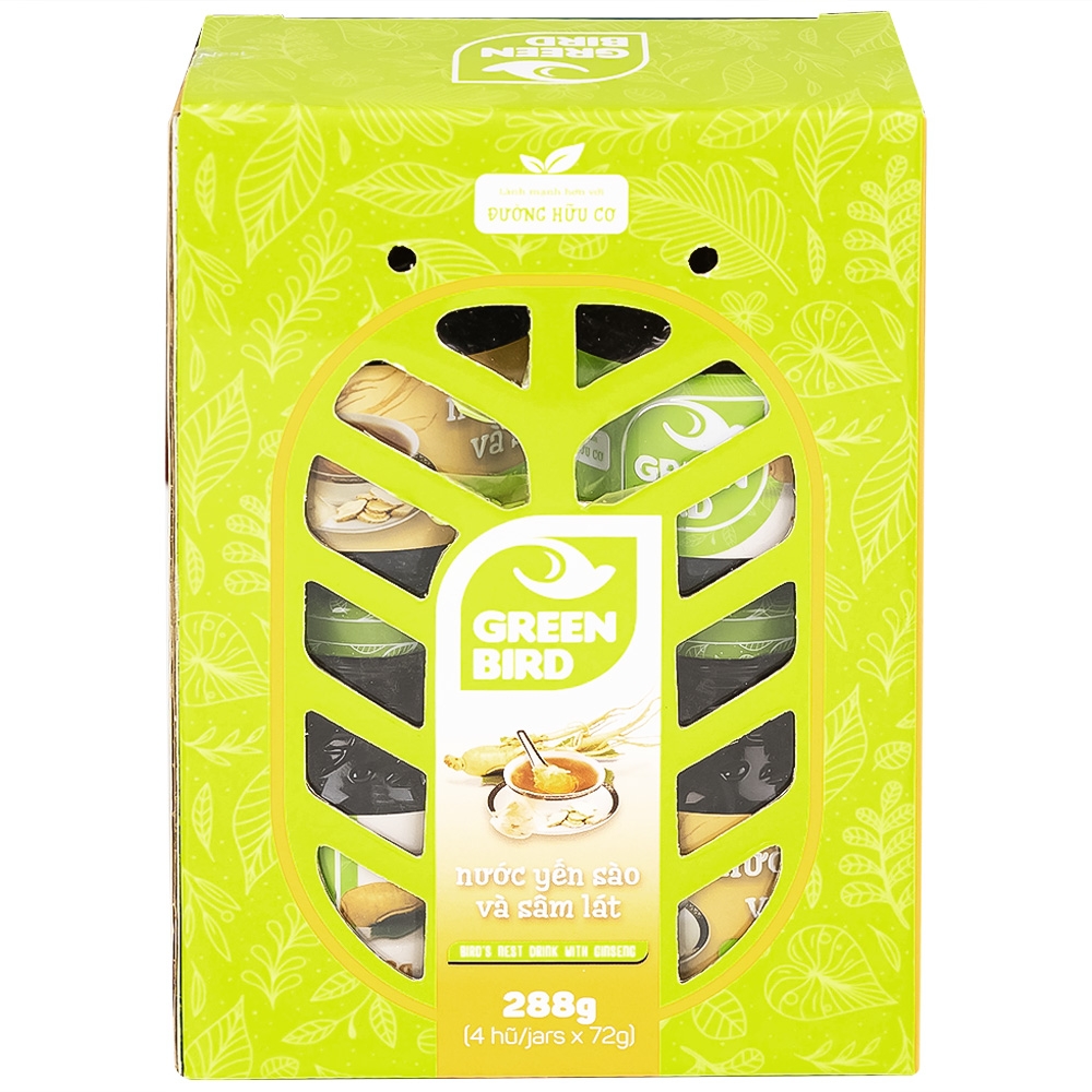Hình ảnh Nước Yến Sào và Sâm Lát Green Bird bổ sung dưỡng chất, tăng cường sức khỏe (4 hũ x 72g)