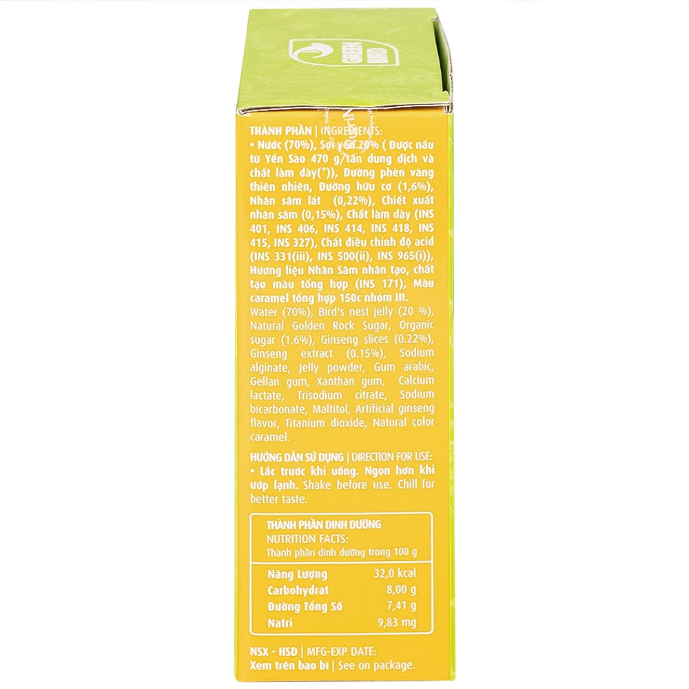 Hình ảnh Nước Yến Sào và Sâm Lát Green Bird bổ sung dưỡng chất, tăng cường sức khỏe (4 hũ x 72g)