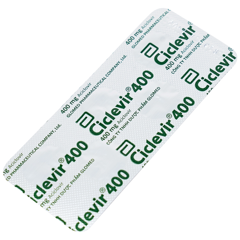 Hình ảnh Thuốc Ciclevir 400mg Abbott điều trị nhiễm virus Herpes simplex tuýp 1 và 2 (10 vỉ x 5 viên)