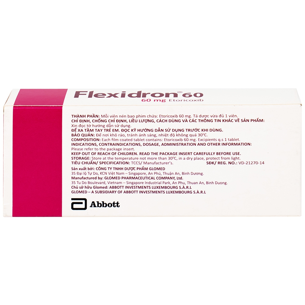 Hình ảnh Thuốc Flexidron 60 Abbott giảm triệu chứng viêm xương khớp, viêm khớp dạng thấp (3 vỉ x 10 viên)