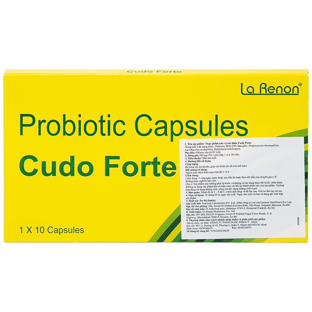 Hình ảnh Viên uống Cudo Forte La Renon hỗ trợ điều trị bệnh thận mạn tính (3 hộp lẻ x 10 viên)