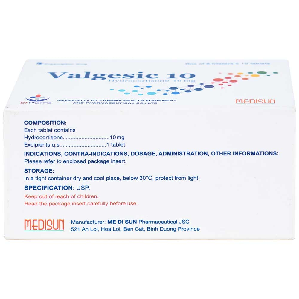 Hình ảnh Thuốc Valgesic 10 CT Pharma liệu pháp thay thế tăng sản lượng thận ở trẻ (6 vỉ x 10 viên)
