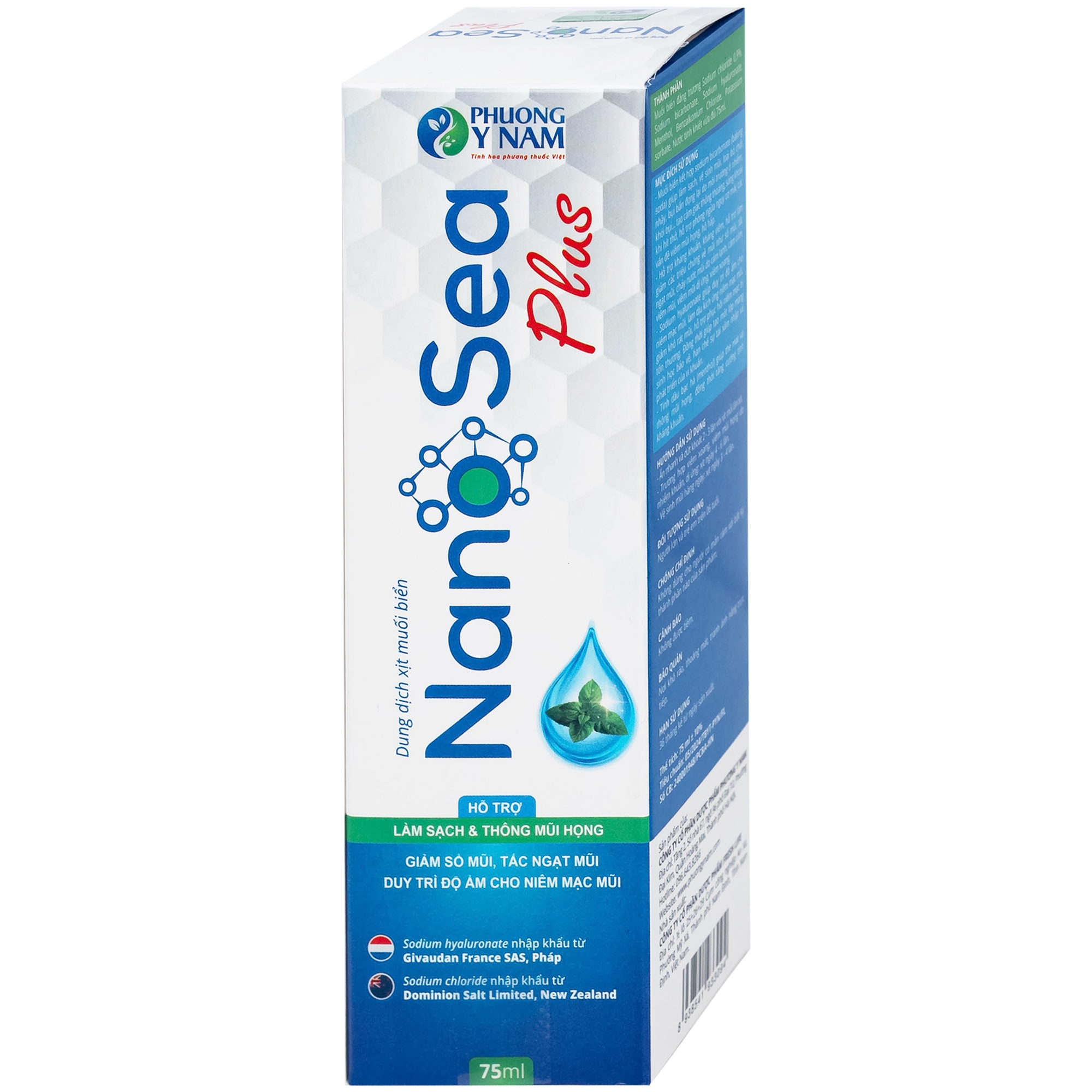 Hình ảnh Xịt mũi muối biển Nano Sea Plus 75ml Phương Y Nam làm sạch, vệ sinh mũi, loại bỏ chất nhầy