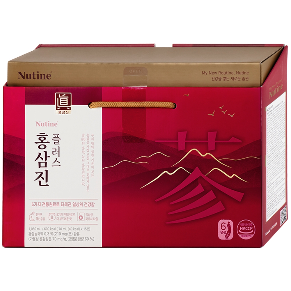 Hình ảnh Nước Hồng Sâm Hongsamjin Plus hỗ trợ tăng cường sức khỏe và sức đề kháng (15 gói x 70ml)