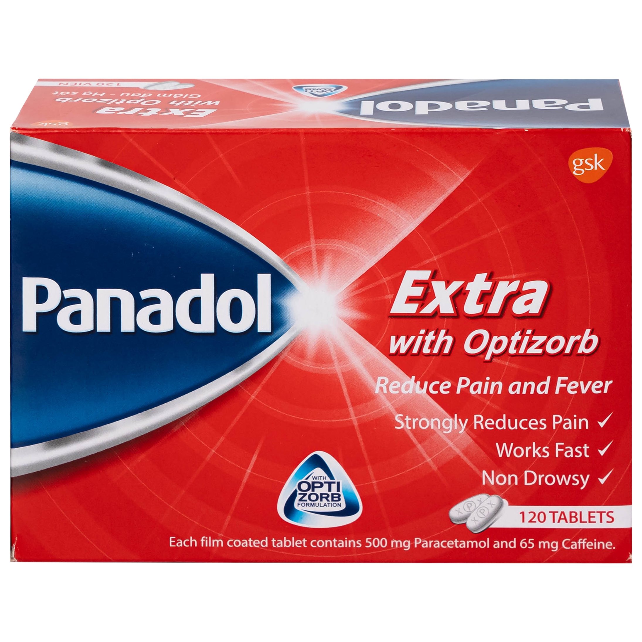 Hình ảnh Viên nén Panadol Extra With Optizorb GSK giảm đau, hạ sốt nhanh, không gây buồn ngủ (12 vỉ x 10 viên)