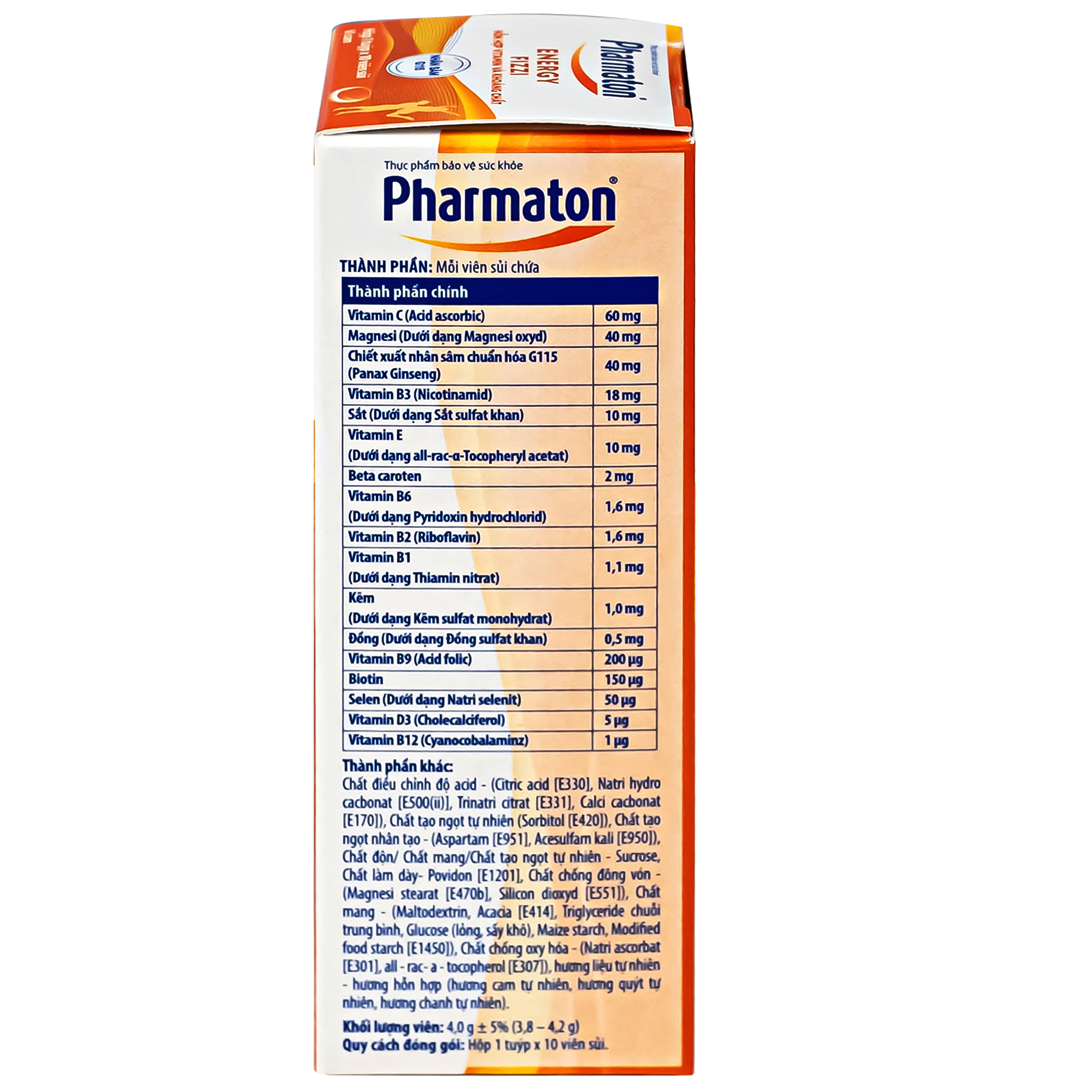 Hình ảnh Thực phẩm bảo vệ sức khỏe Pharmaton Energy Fizzi Sanofi giúp tăng cường sức khỏe, sức đề kháng và giảm mệt mỏi (10 viên)