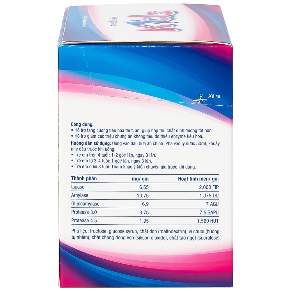 Hình ảnh Bột Enzymax Kids hỗ trợ tăng cường tiêu hóa thức ăn (30 gói)
