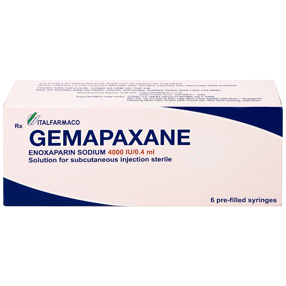 Hình ảnh Thuốc tiêm Gemapaxane 4000/0.4ml Italfarmaco dự phòng huyết khối tĩnh mạch (6 bơm tiêm)