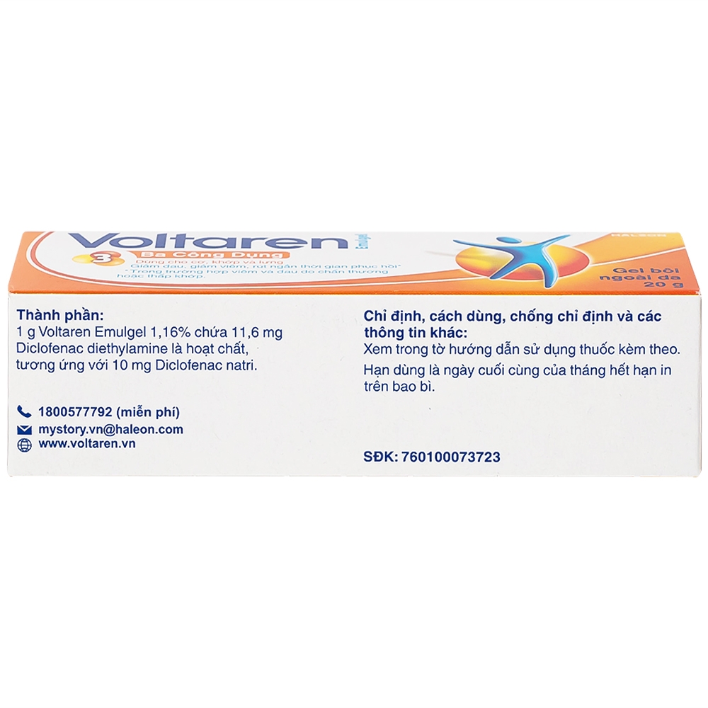Hình ảnh Gel bôi Voltaren Emulgel Novartis điều trị giảm đau do chấn thương hoặc thấp khớp (20g)