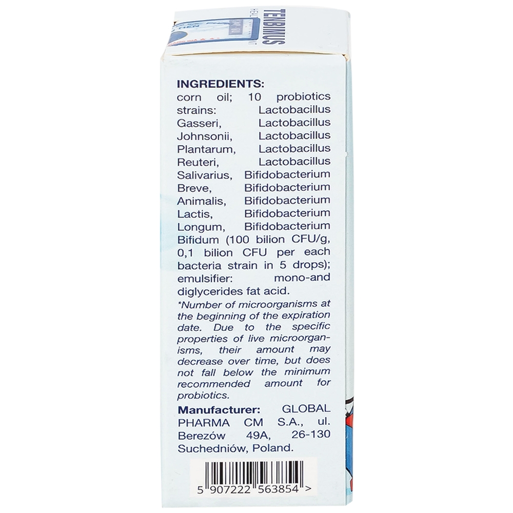 Hình ảnh Men vi sinh Tenbimus 10ml Global Pharm bổ sung 10 chủng lợi khuẩn, cải thiện đường ruột