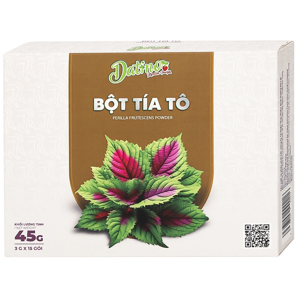 Hình ảnh Bột tía tô nguyên chất Datino 3g dùng cho phong hàn, hóa đờm, giải uất, giải độc (15 gói)