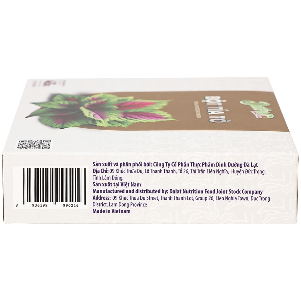 Hình ảnh Bột tía tô nguyên chất Datino 3g dùng cho phong hàn, hóa đờm, giải uất, giải độc (15 gói)