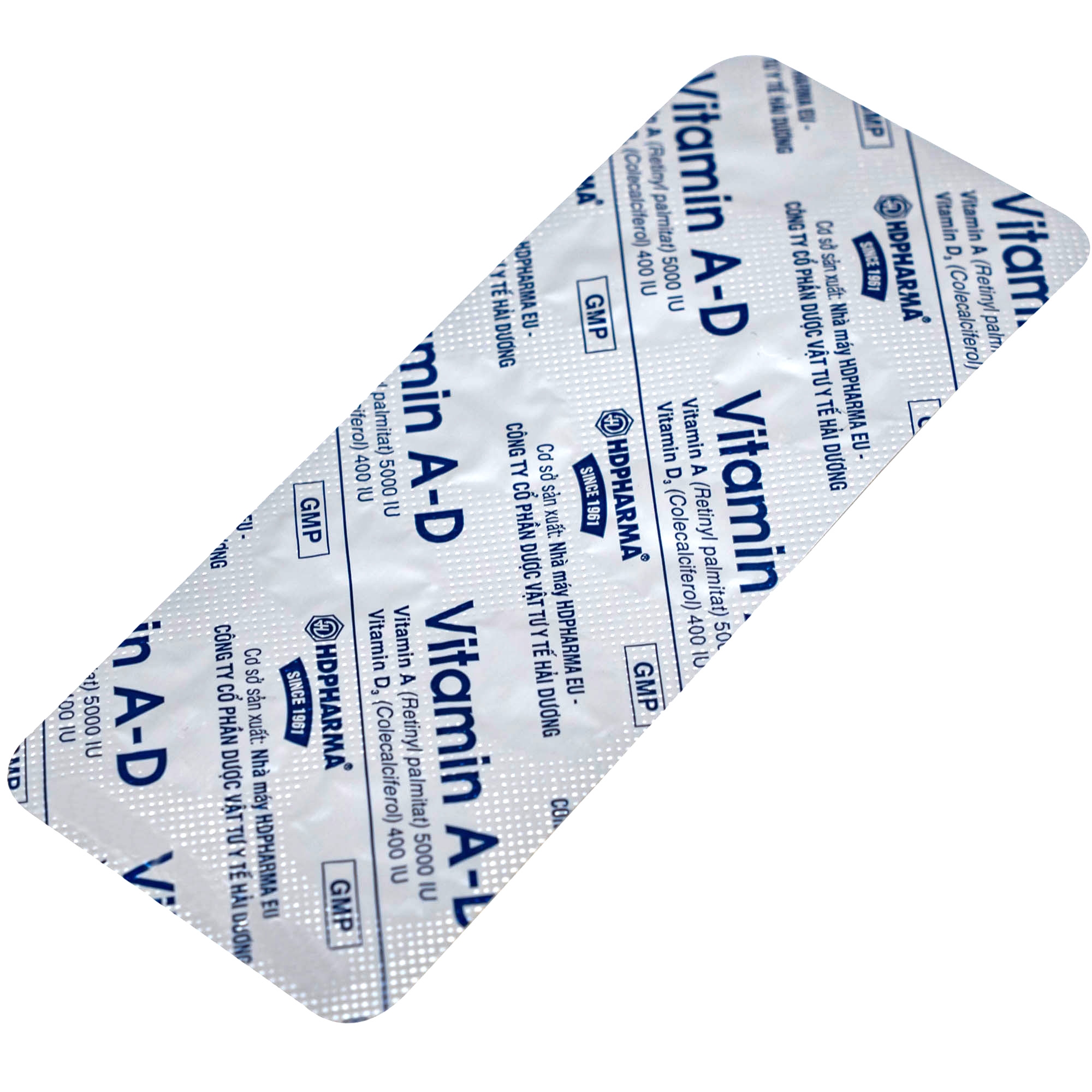 Hình ảnh Thuốc Vitamin A-D Hdpharma dùng dự phòng và điều trị các triệu chứng do thiếu vitamin A - D (10 vỉ x 10 viên)