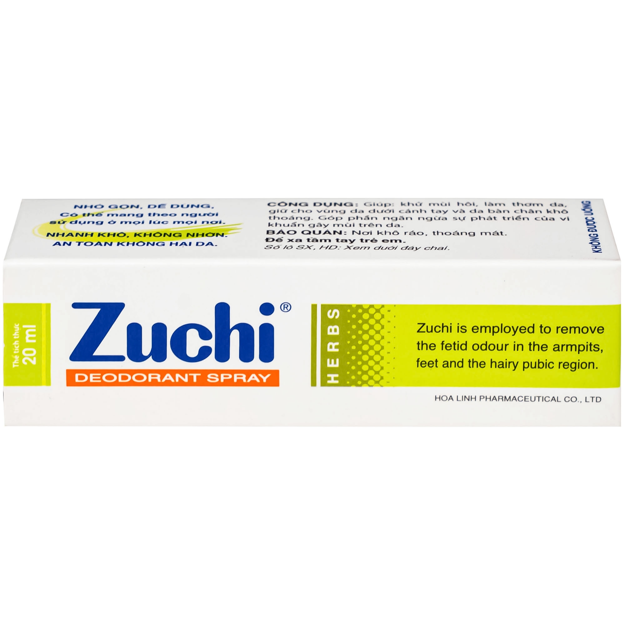 Hình ảnh Xịt khử mùi Zuchi Hoa Linh Thảo Dược ngăn ngừa hôi nách, hôi chân (20ml)