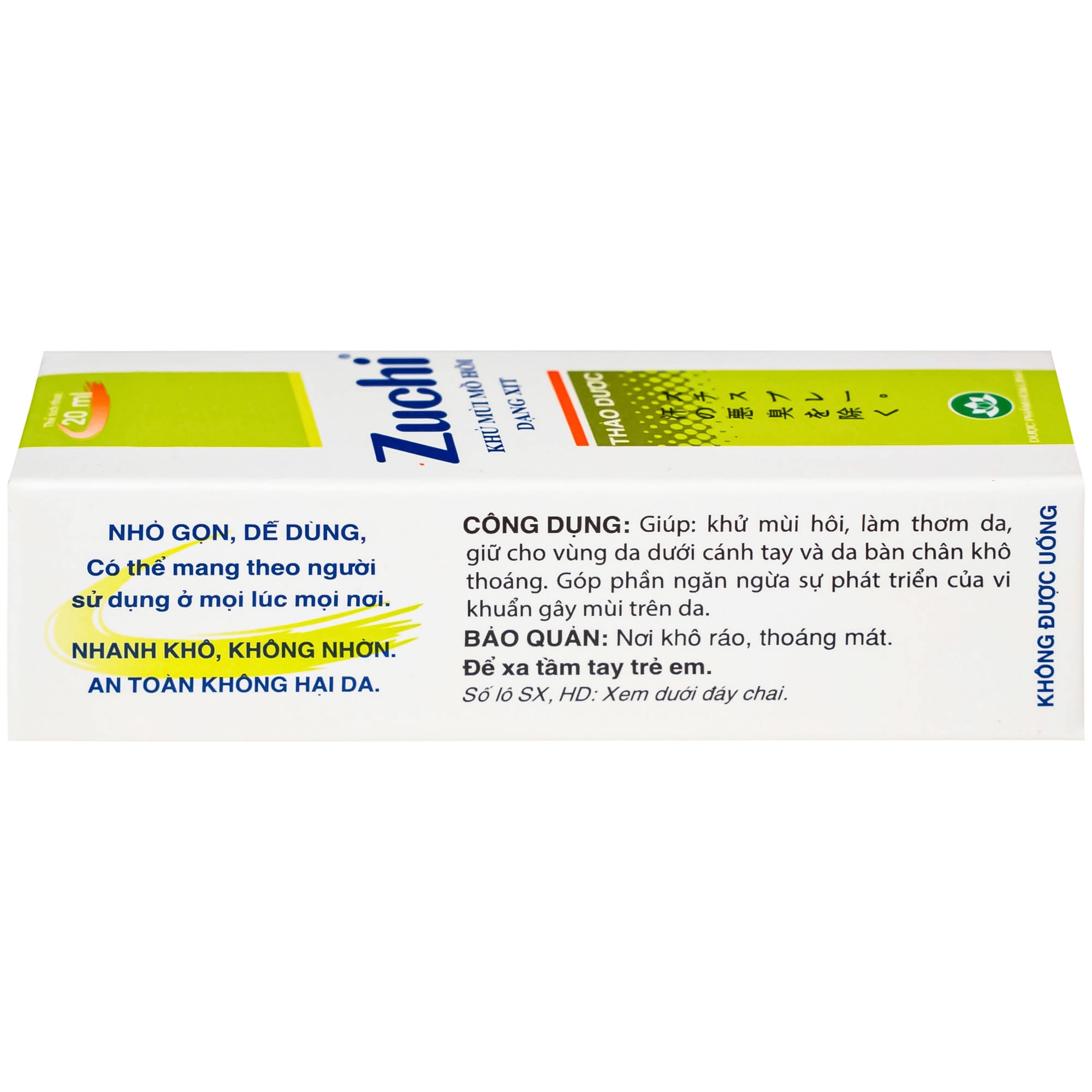 Hình ảnh Xịt khử mùi Zuchi Hoa Linh Thảo Dược ngăn ngừa hôi nách, hôi chân (20ml)