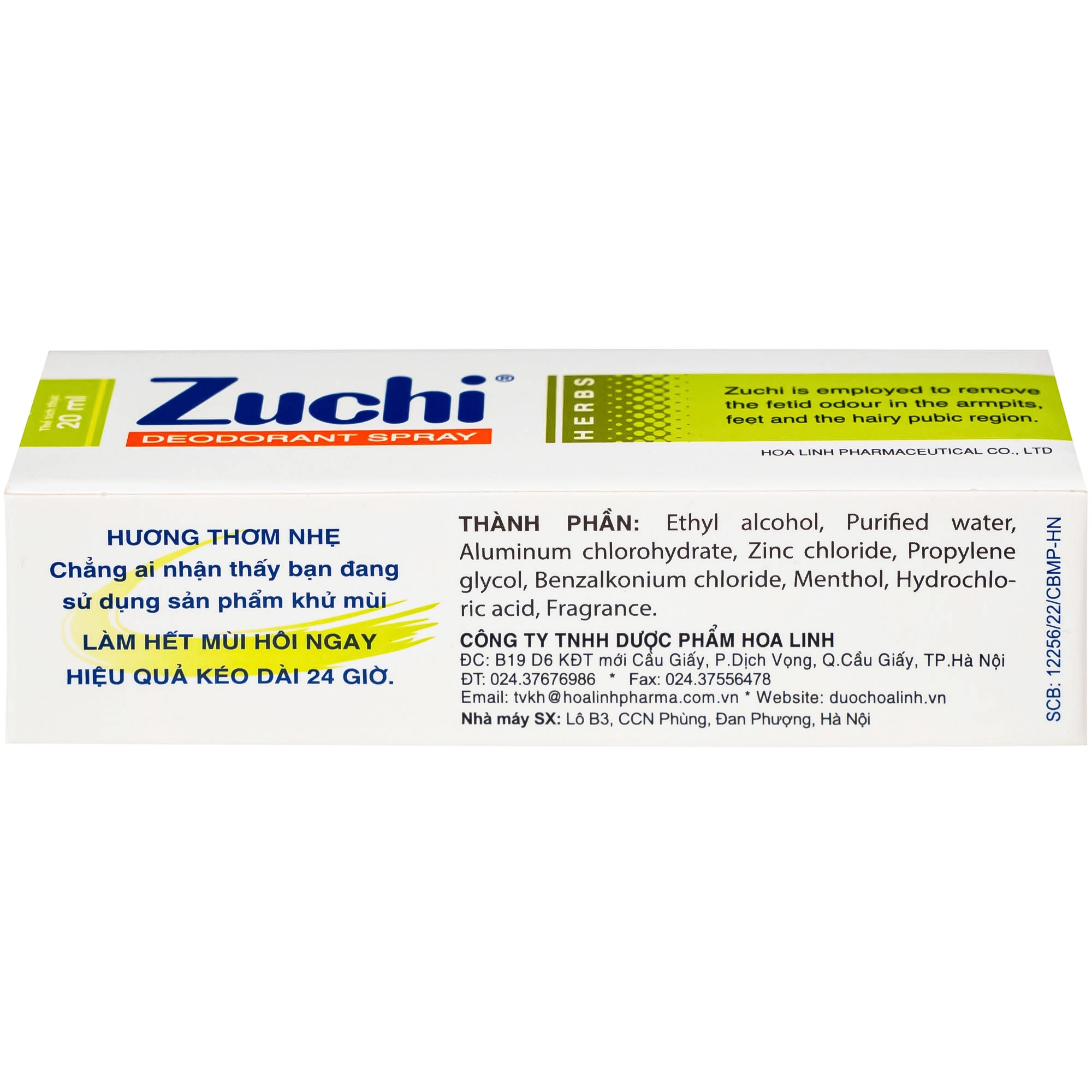Hình ảnh Xịt khử mùi Zuchi Hoa Linh Thảo Dược ngăn ngừa hôi nách, hôi chân (20ml)