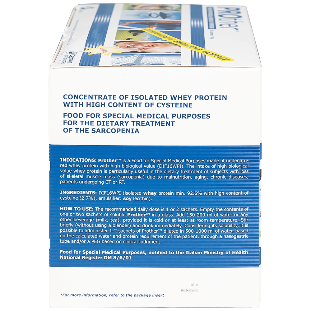 Hình ảnh Bột dinh dưỡng y học Prother 10g Biodue Spa điều trị giảm khối lượng cơ do suy dinh dưỡng, lão hóa (30 gói)