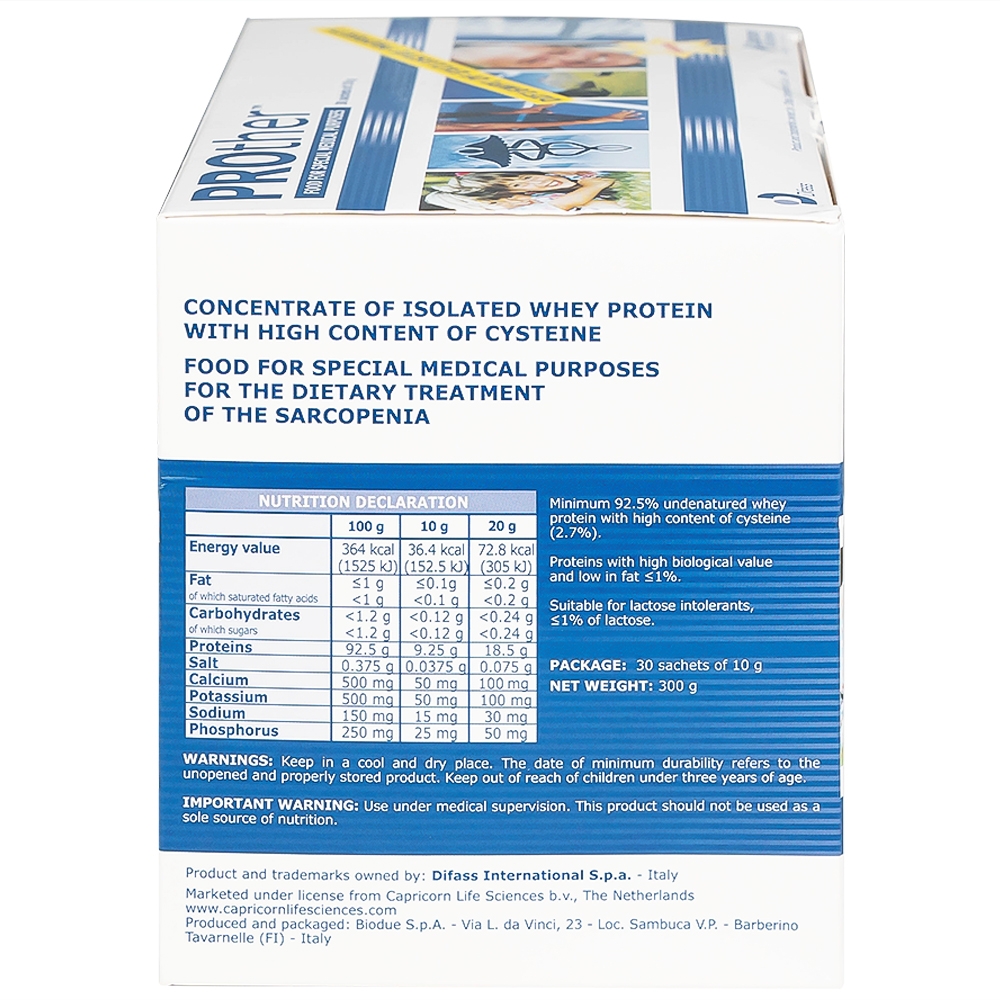 Hình ảnh Bột dinh dưỡng y học Prother 10g Biodue Spa điều trị giảm khối lượng cơ do suy dinh dưỡng, lão hóa (30 gói)